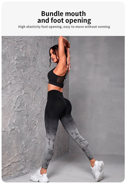 Seamless High Waist Push-Up Leggings in Tie Dye