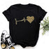 90s Leopard Heartbeat Graphic T-Shirt for Women