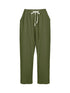Plus Size Solid Drawstring Women's Ankle-Length Pants