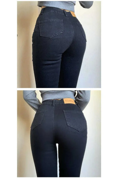 Women's Slim Fit Stretch Jeans in Black, Grey, and Navy