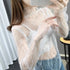 Sheer Lace Long Sleeve Turtleneck Top for Women