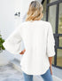 Women's Chiffon V-Neck Blouse with Petal Sleeves