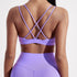 Solid Colour Cross Back Sport Bra for Women