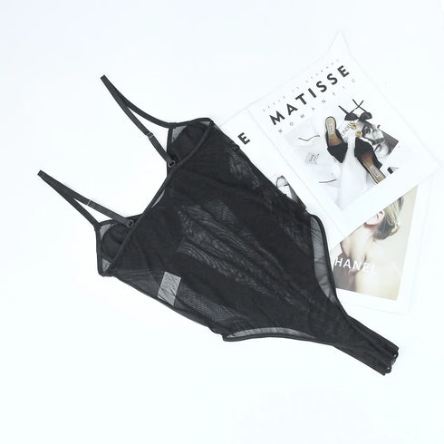 Deep V-Neck Top with Adjustable Straps