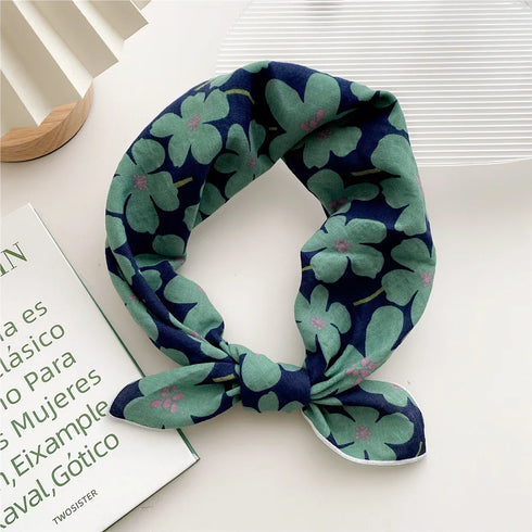 55cm Laies Cotton Linen Square Scarf for Women