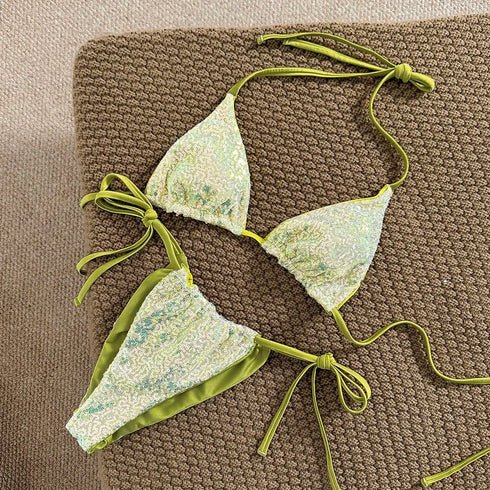 Floral Green Bikini Set