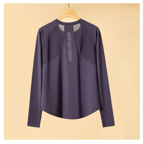 DRUR Women's Long Sleeve Quick Dry Sports Top