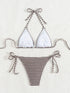Floral Print Triangle Bikini Set with Brazilian Bottoms
