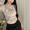 Summer Smudge Tie Dye Half Turtleneck Slim Fit Tee