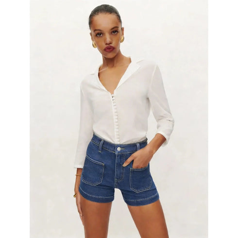 High Waist Denim Shorts for Women