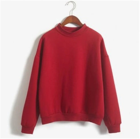 Women's Velvet Turtleneck Long Sleeve Sweatshirt