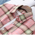 Loose Fit Cotton Plaid Shirt for Women
