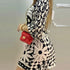 New Fashion Summer Casual Sexy Elegant Dresses Black Printed Square Neck Dress for Women