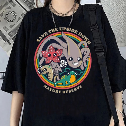 Hawkins Demogorgon Graphic T-shirt in Black