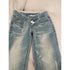 Botvotee Vintage Low Waisted Straight Leg Jeans - Light Blue