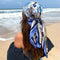 Large Silk Satin Hijab Scarf with Fashion Print - 90cm