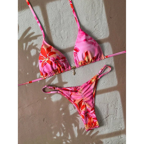 Leopard Print Push Up Bikini Set for Women