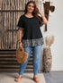 Plus Size Floral Print Short Sleeve Blouse