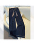 Wide Leg Denim Jeans with Scarf Belt
