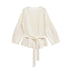 V-Neck Shoulder Pad Knit Blazer for Women