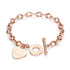 Stainless Steel Heart Bracelet with Proverbs Inscription