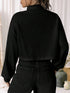 Stylish Black Turtleneck Long-Sleeved Top