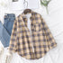Plaid Flannel Shirt for Women - Casual Long Sleeve Top