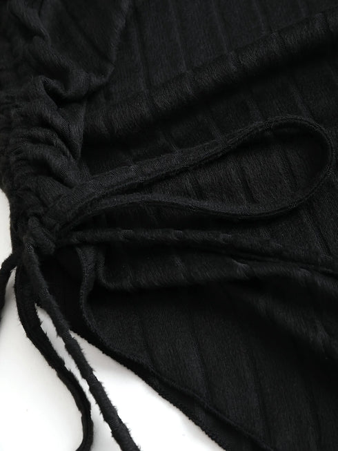 Plus Size Asymmetrical Long Sleeve Off-Shoulder T-Shirt