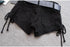 Low Rise Denim Shorts with Lace-Up Detail