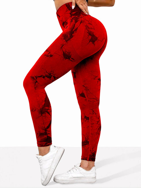 Women's High Waist Seamless Tie-Dye Yoga Leggings