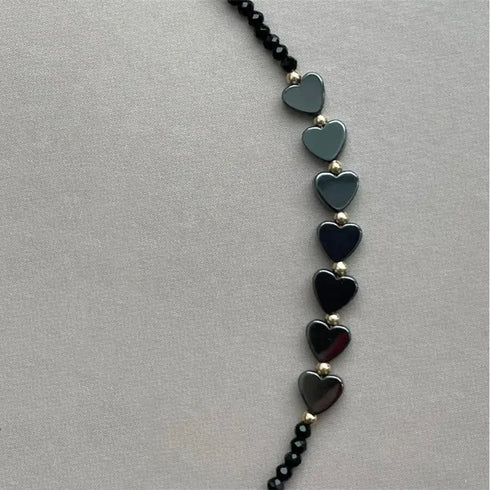 Minimalist Black Heart-Shaped Necklace