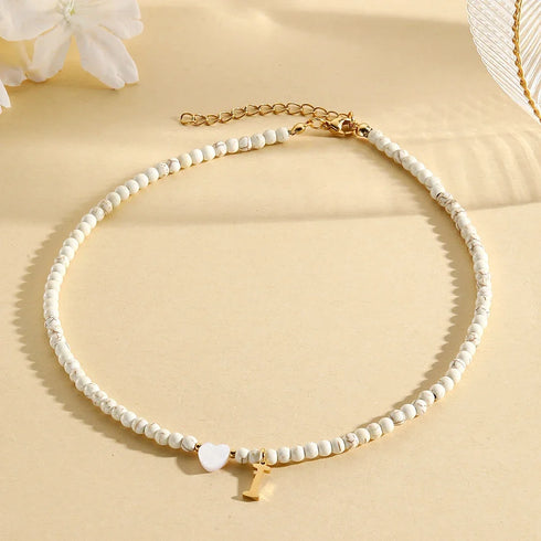 Personalised Bohemian Choker Necklace with Heart Pendant