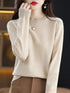 Women's 100% Merino Wool O-Neck Pullover Sweater