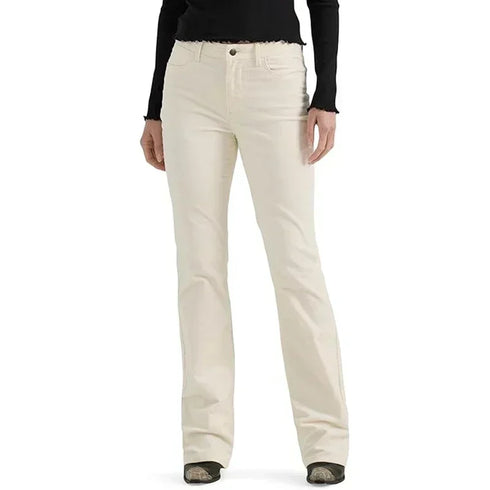 High Waist Straight Leg Jeans in White Beige