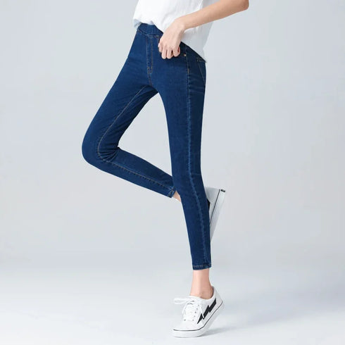 Stylish Women's High Waist Skinny Jeans in Plus Sizes