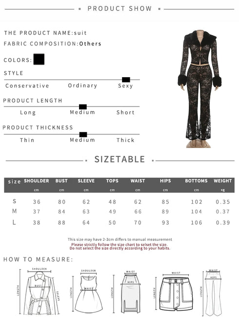 Black Jacquard 2 Piece Suit with Flare Pants