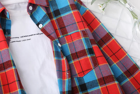Casual Women's Flannel Plaid Shirt - Autumn Collection