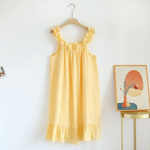 Ladies Summer Cotton Spaghetti Strap Nightdress