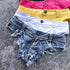 Low Waist Tassel Denim Shorts for Women