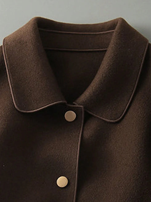 Classic Solid Woolen Coat for Women