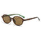 Retro Small Oval Sunglasses with Rivet Detail