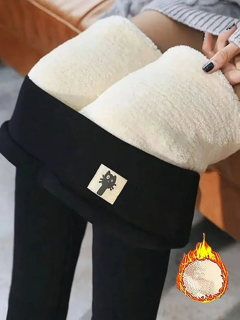 High Waist Fleece-Lined Warm Leggings for Women