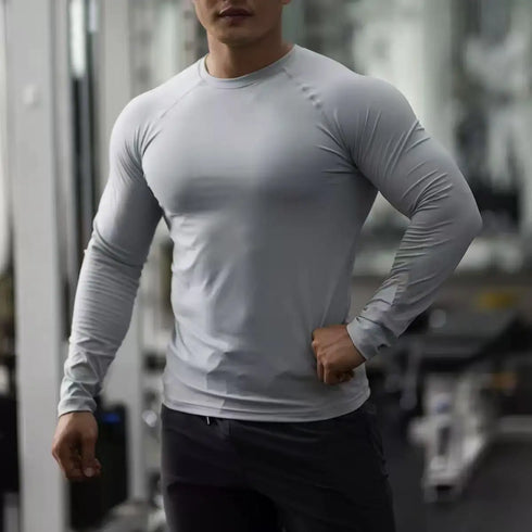 Men's Quick Dry Long Sleeve Compression Running T-Shirt