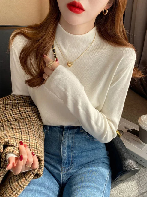Autumn Women’s Half Turtleneck Pullover Sweater