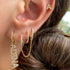 Stainless Steel Link Chain Hoop Earrings with Zirconia