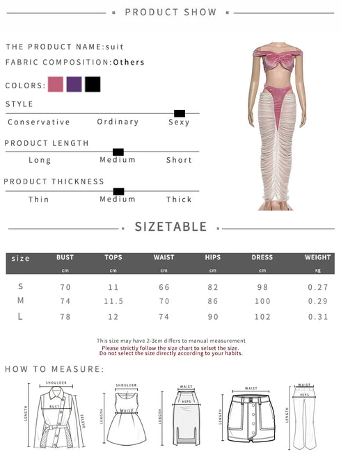 Velvet Cross Kink Tank Top & Ruched Long Skirt Set