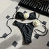 White Lace-Up Bikini Set for Women