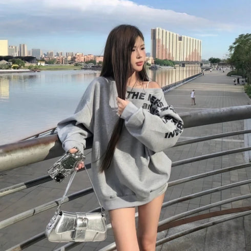 Oversized Graphic Long Sleeve T-Shirt for Women