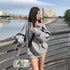 Oversized Graphic Long Sleeve T-Shirt for Women