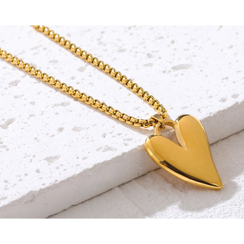 YACHAN Irregular Heart Pendant Necklace in 18K Gold